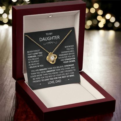 To My Daughter - Love Knot Necklace - Card148
