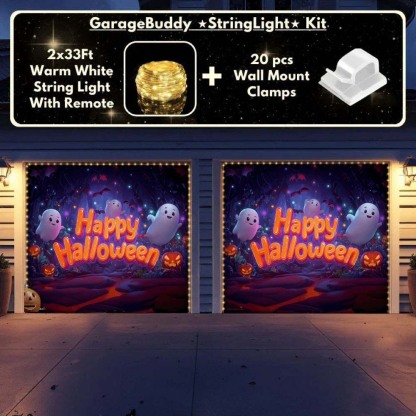 Ghost Party Halloween Garage Door Covers D465