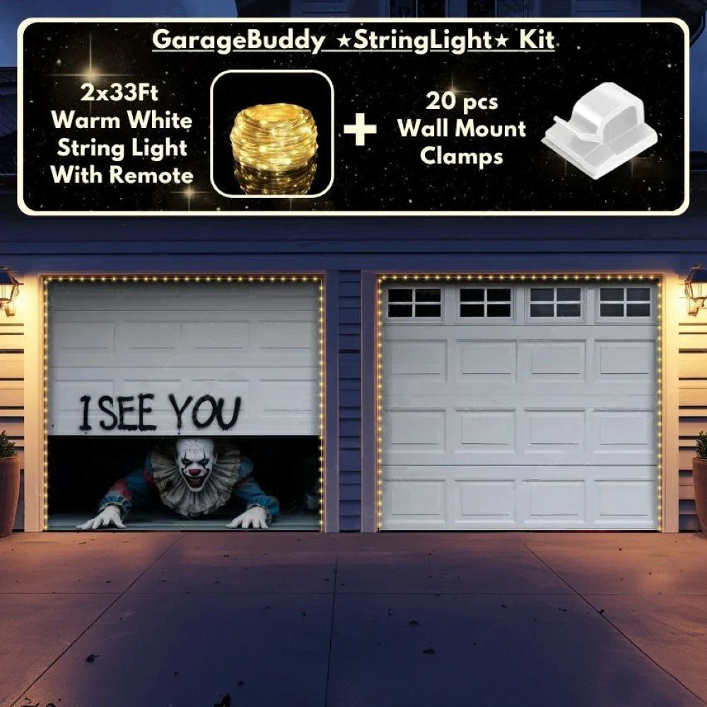 Peeking Clown Halloween Garage Door Covers D454