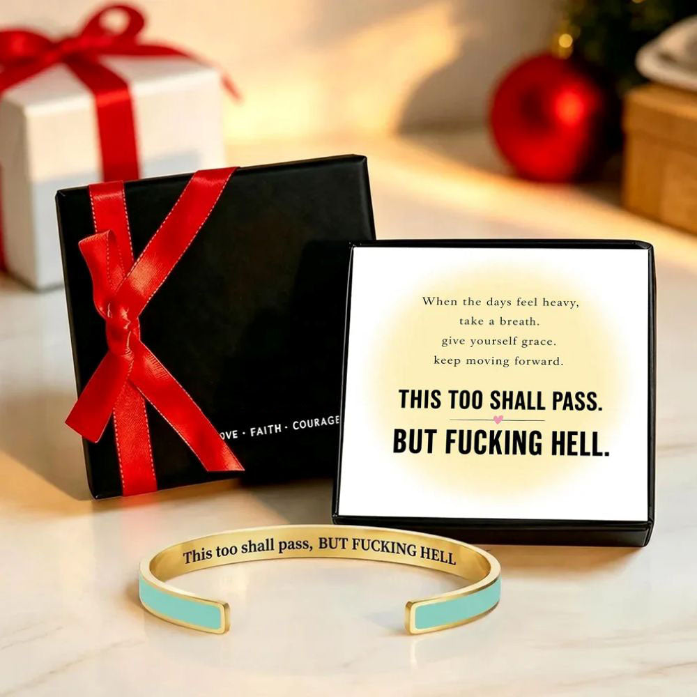 This Too Shall Pass - Hidden Message Inspirational Cuff Bracelet