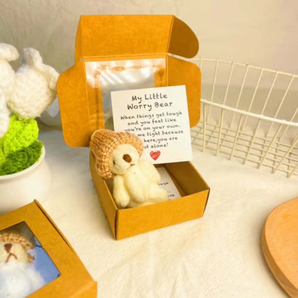 Handmade Mini Plush Teddy Bear in Box