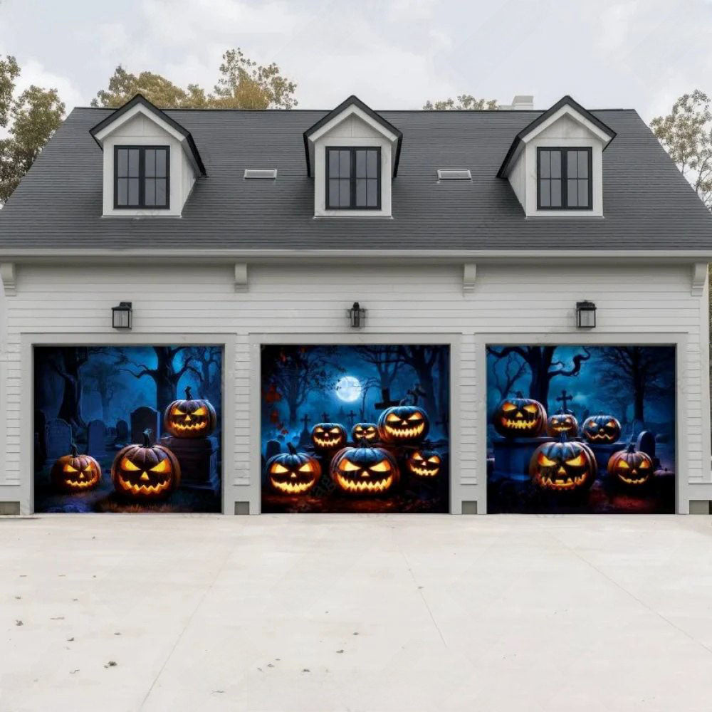 Cursed Pumpkins Halloween Garage Door Covers D455