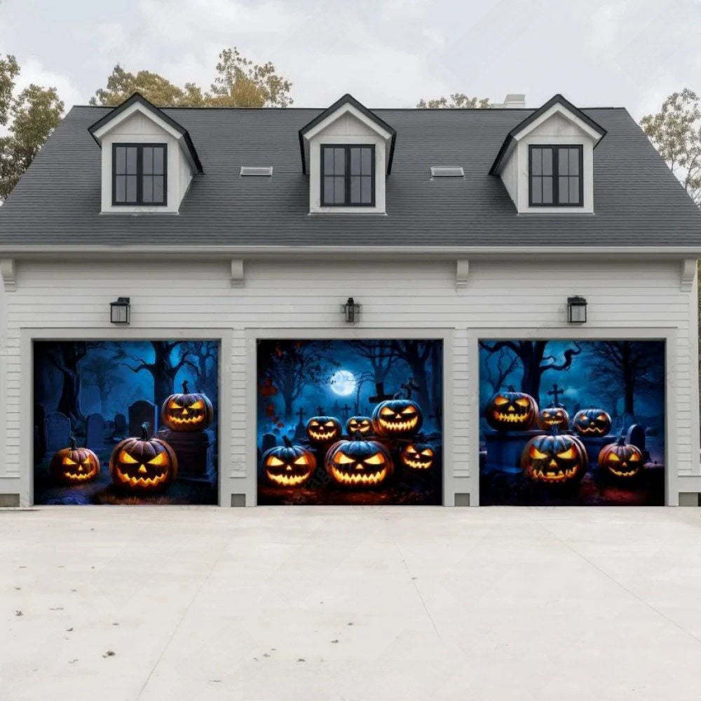 Cursed Pumpkins Halloween Garage Door Covers D455