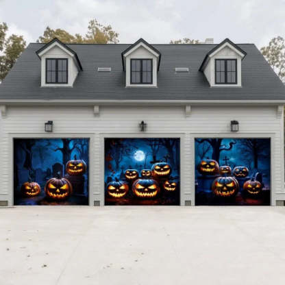Cursed Pumpkins Halloween Garage Door Covers D455