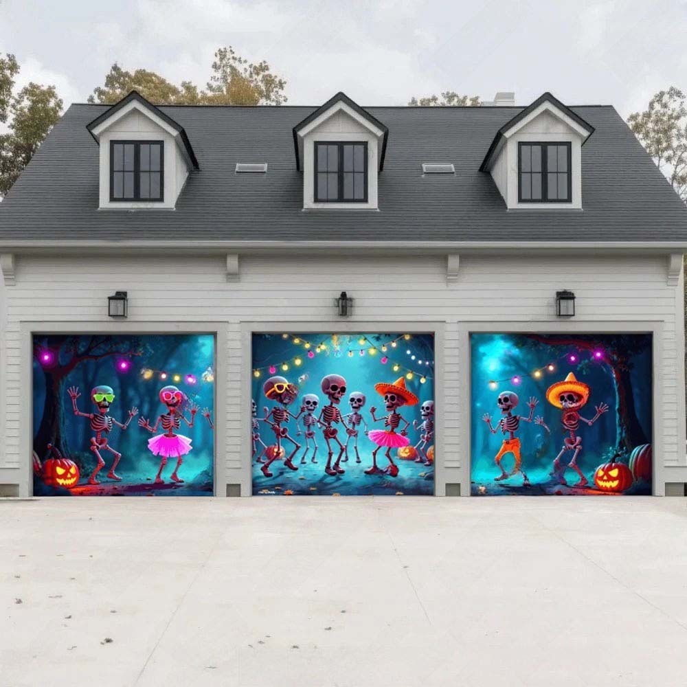 Boogie Bones Halloween Garage Door Covers D463