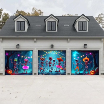 Boogie Bones Halloween Garage Door Covers D463