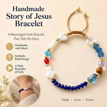 Close-up detail of the Jesus bracelet design