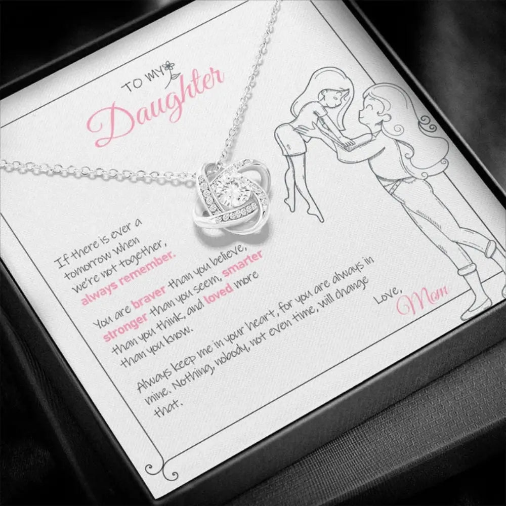 To My Daughter - I Love You - Love Knot Necklace