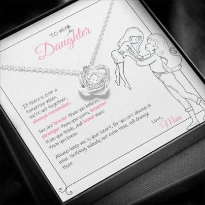 To My Daughter - I Love You - Love Knot Necklace