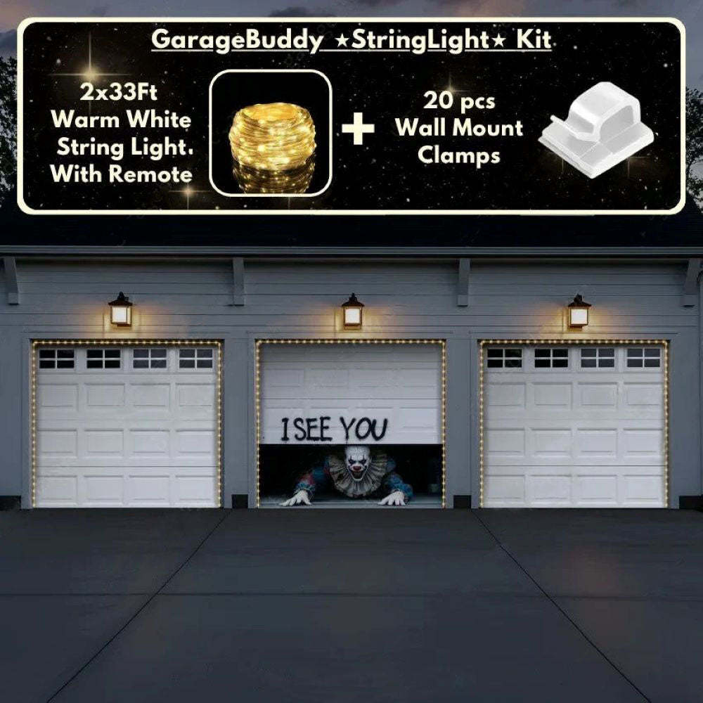 Peeking Clown Halloween Garage Door Covers D454