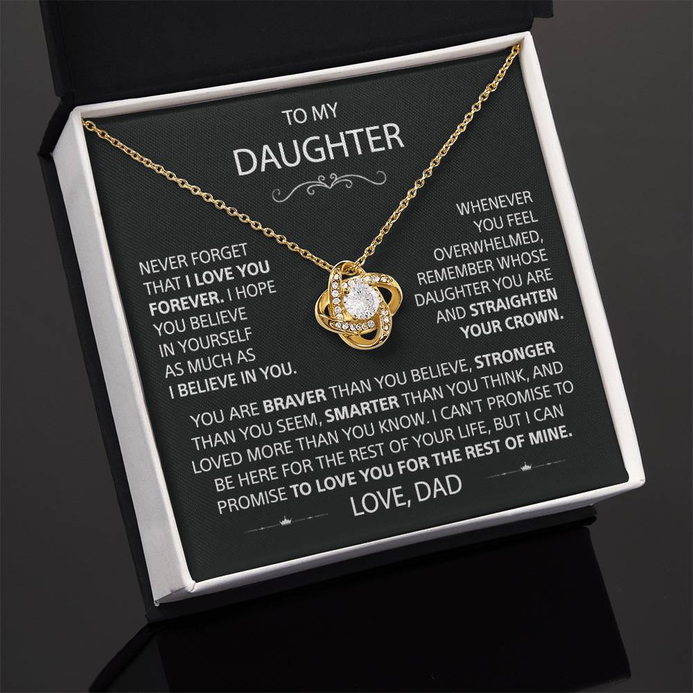 To My Daughter - Love Knot Necklace - Card148