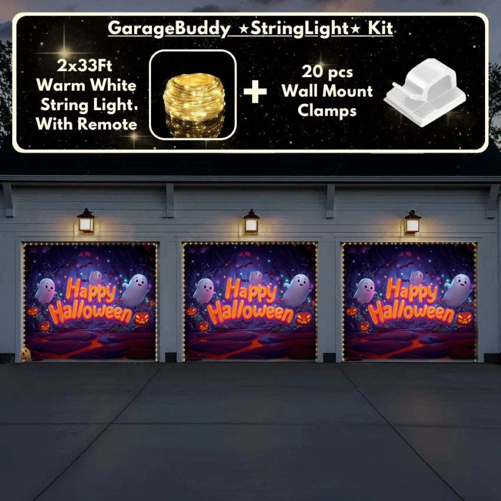 Ghost Party Halloween Garage Door Covers D465