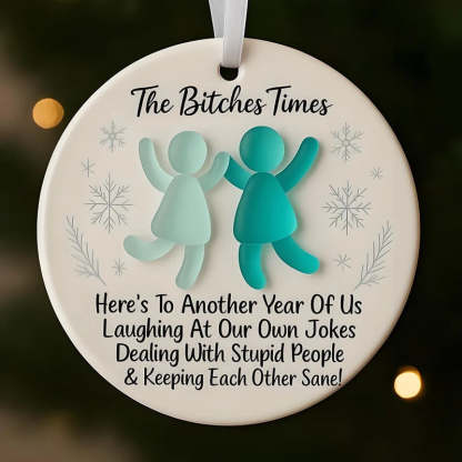 Funny Friendship Sea Glass Keepsake Ceramic Ornament