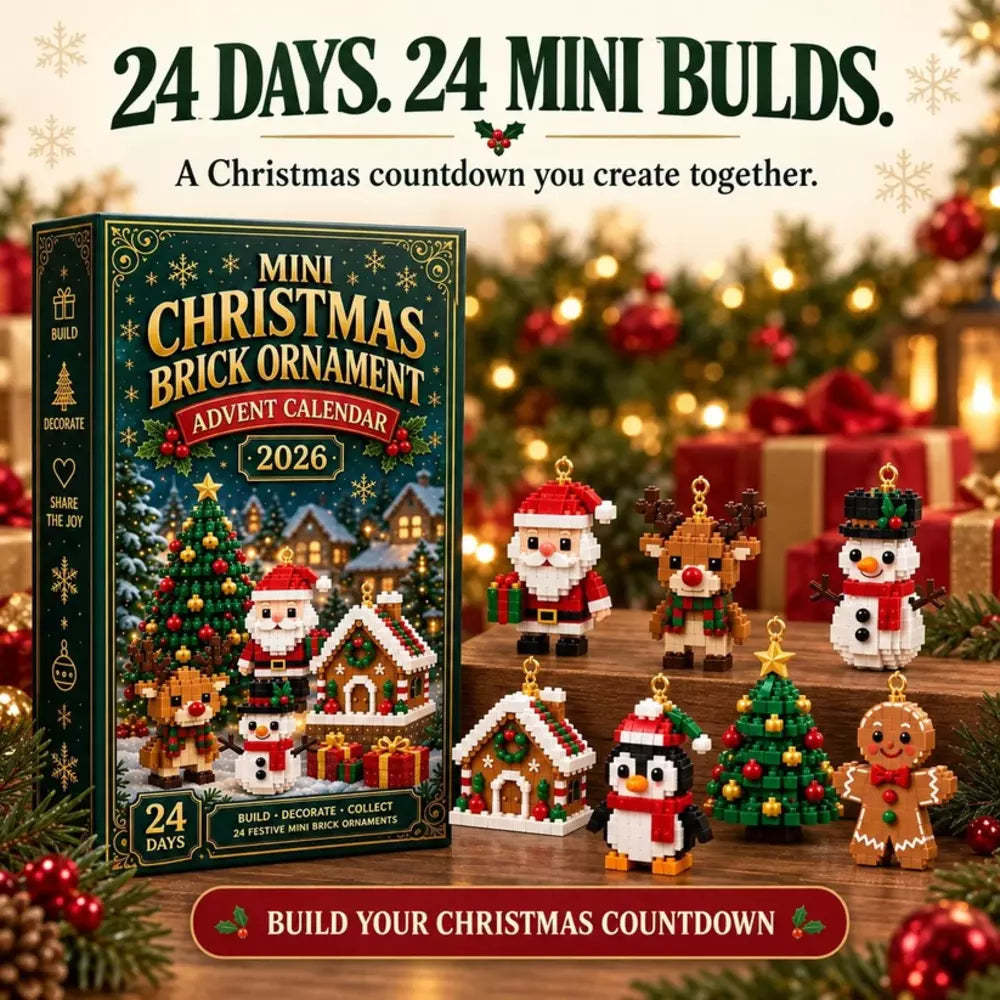 Mini Christmas ornament advent calendar with 24 festive figures