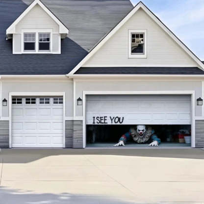 Peeking Clown Halloween Garage Door Covers D454