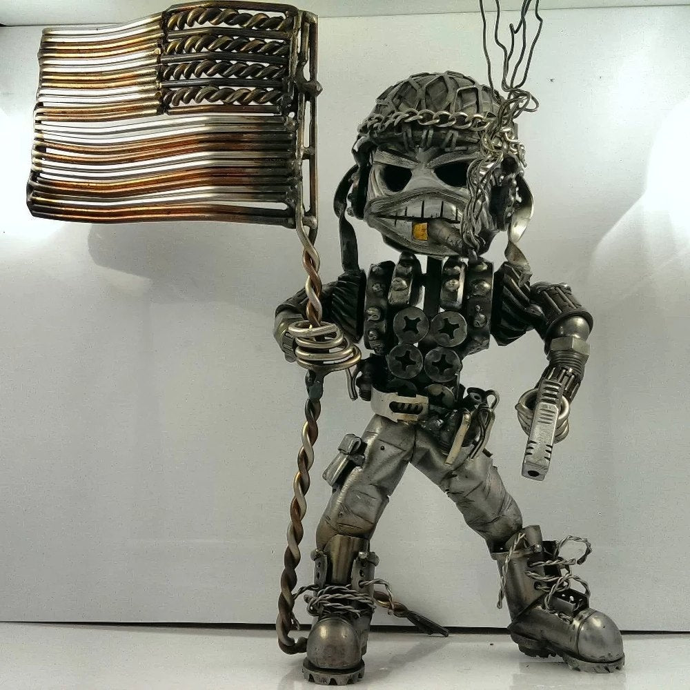 Classic Piston Skeleton Soldiers Sculpture