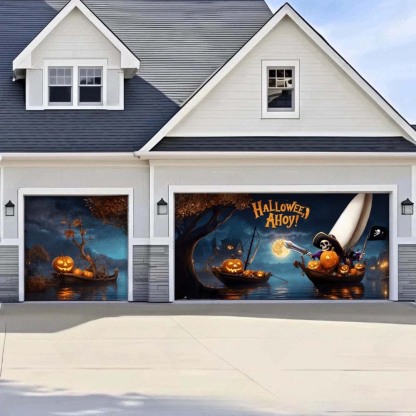 Pumpkin Pirates Halloween Garage Door Covers D466
