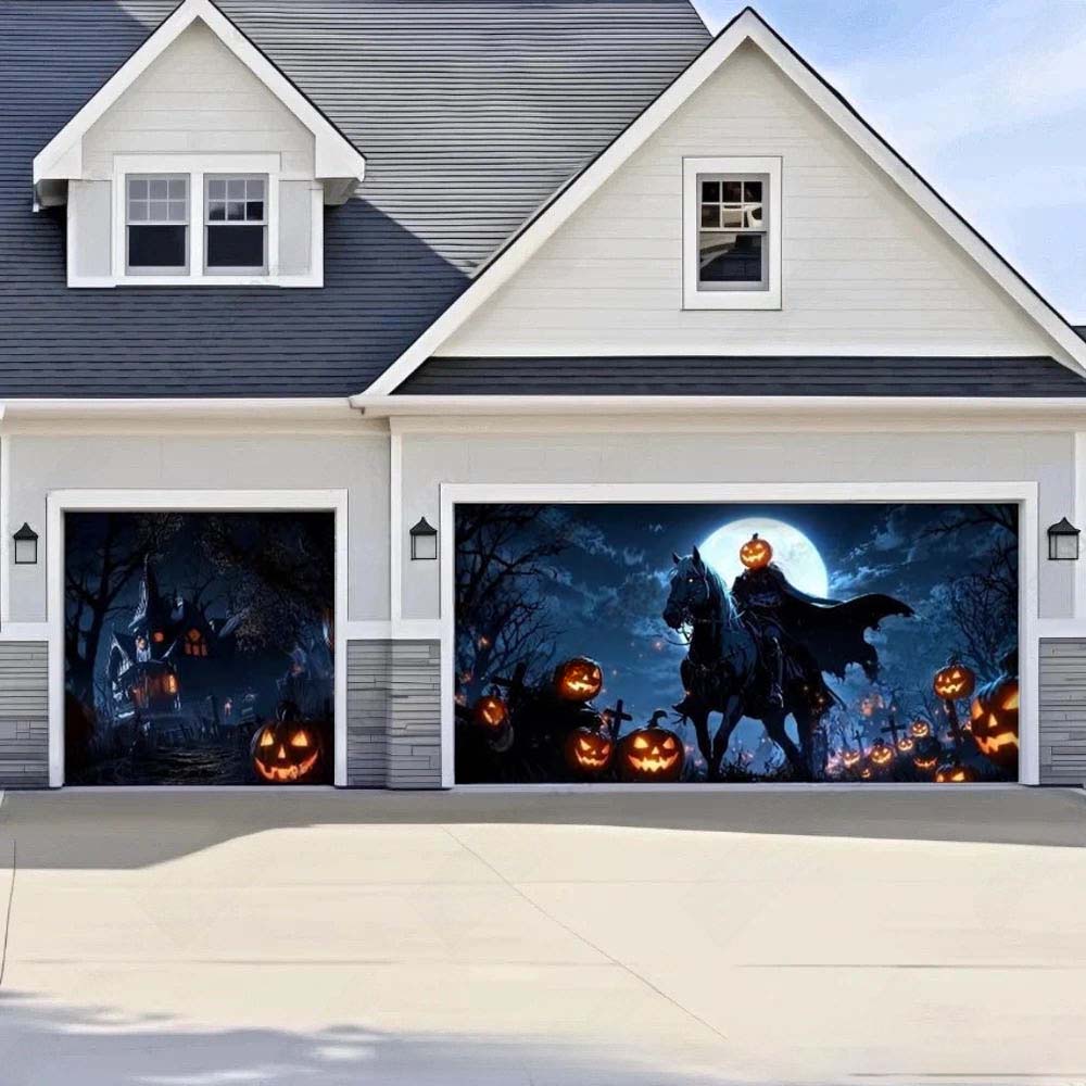 Headless Horseman Halloween Garage Door Covers D461