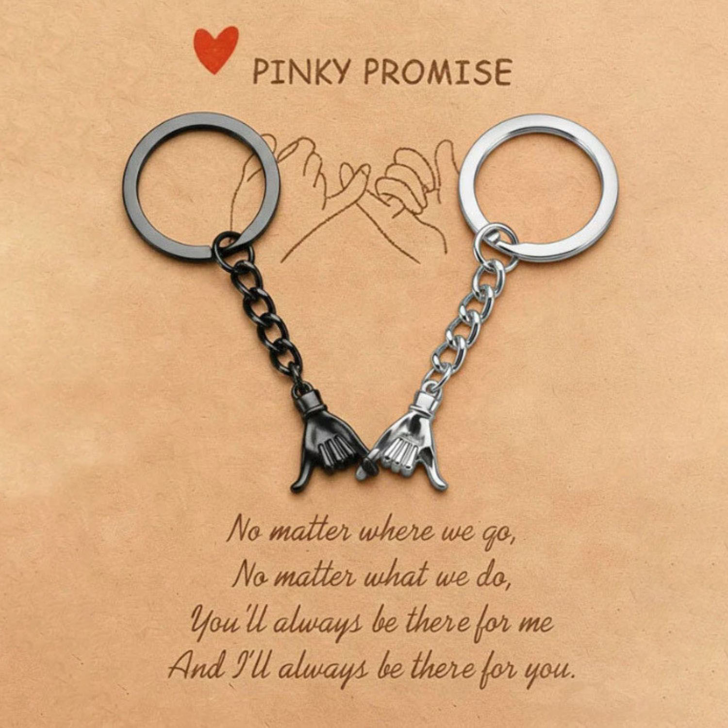 Pinky Promise Matching Keychain Set – 2 Piece