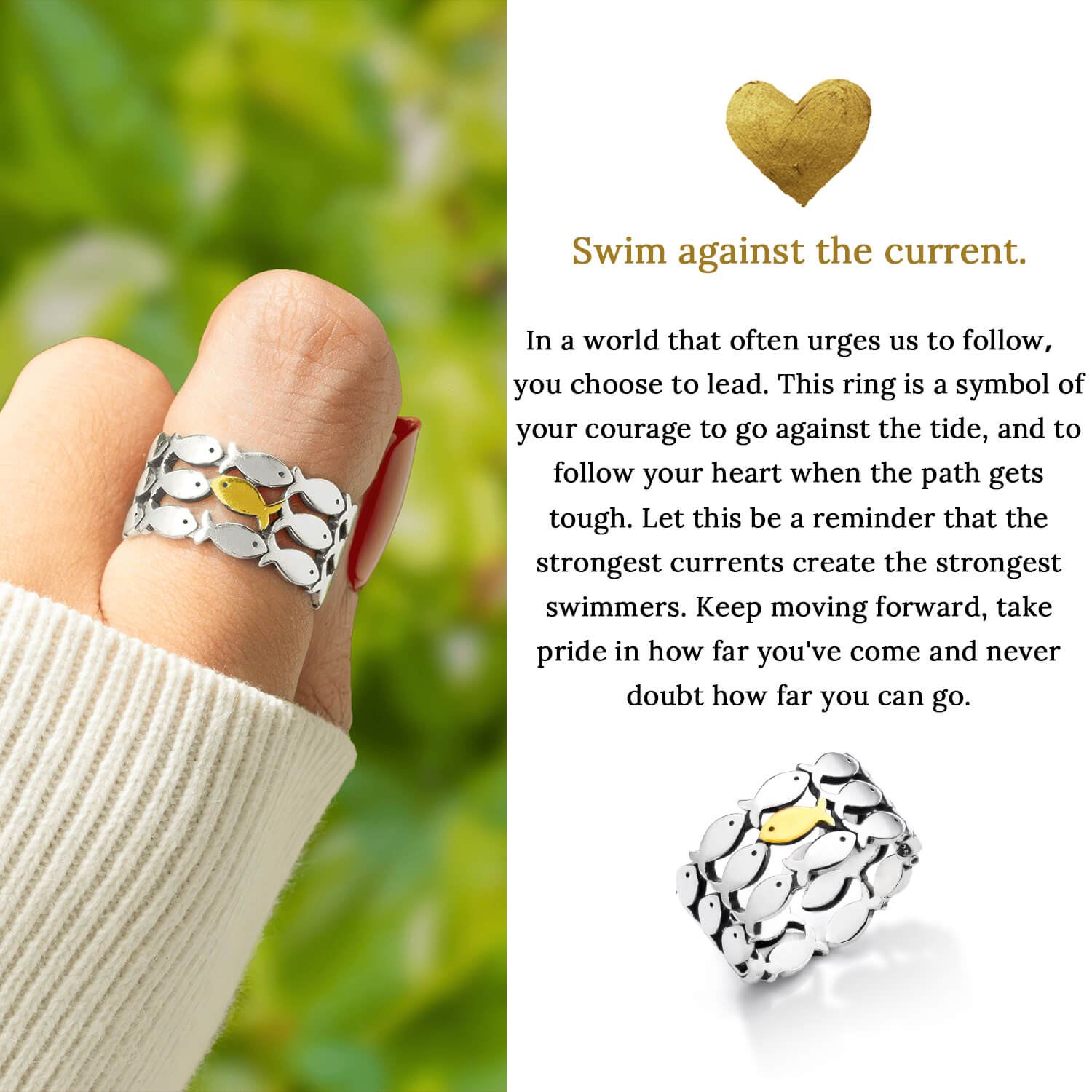 Swim Against The Current Ring