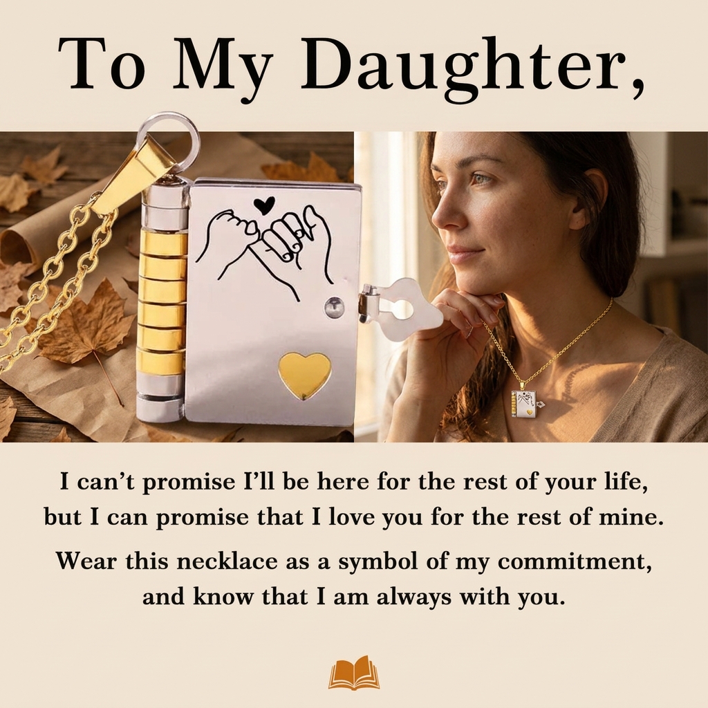 For Daughter - I'm Always With You Book Necklace