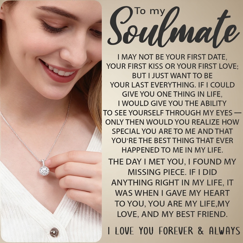 To My Soulmate - "My Life, Love & Best Friend" Sparkling Pendant Set