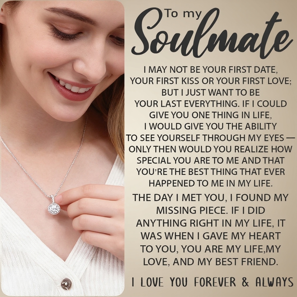 To My Soulmate - "My Life, Love & Best Friend" Sparkling Pendant Set