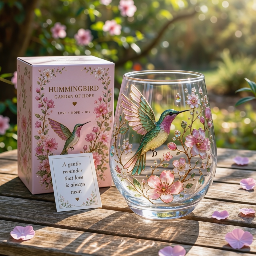Hummingbird Floral Drinking Glass Set