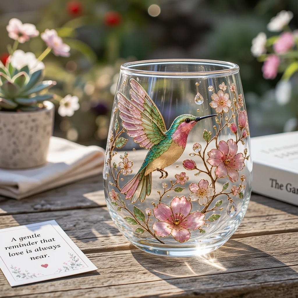 Hummingbird Floral Drinking Glass Set