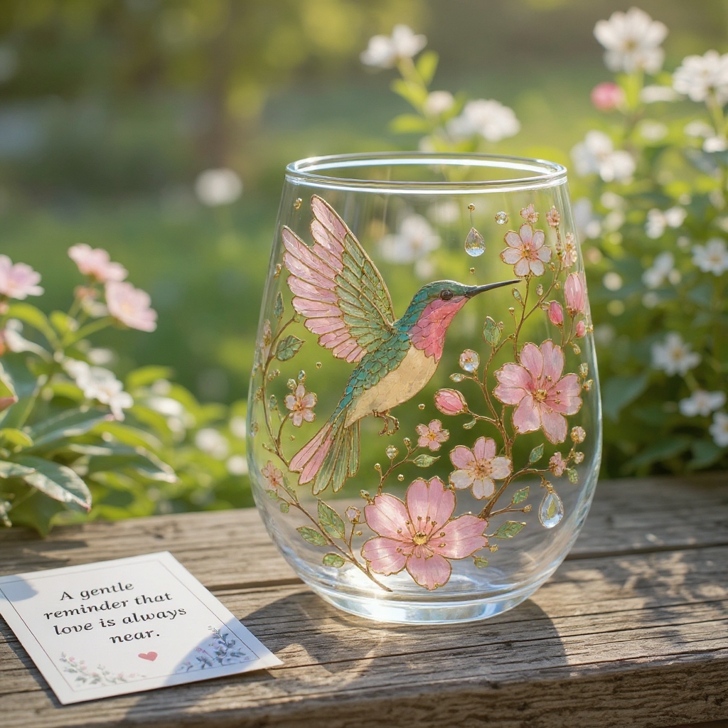 Hummingbird Floral Drinking Glass Set