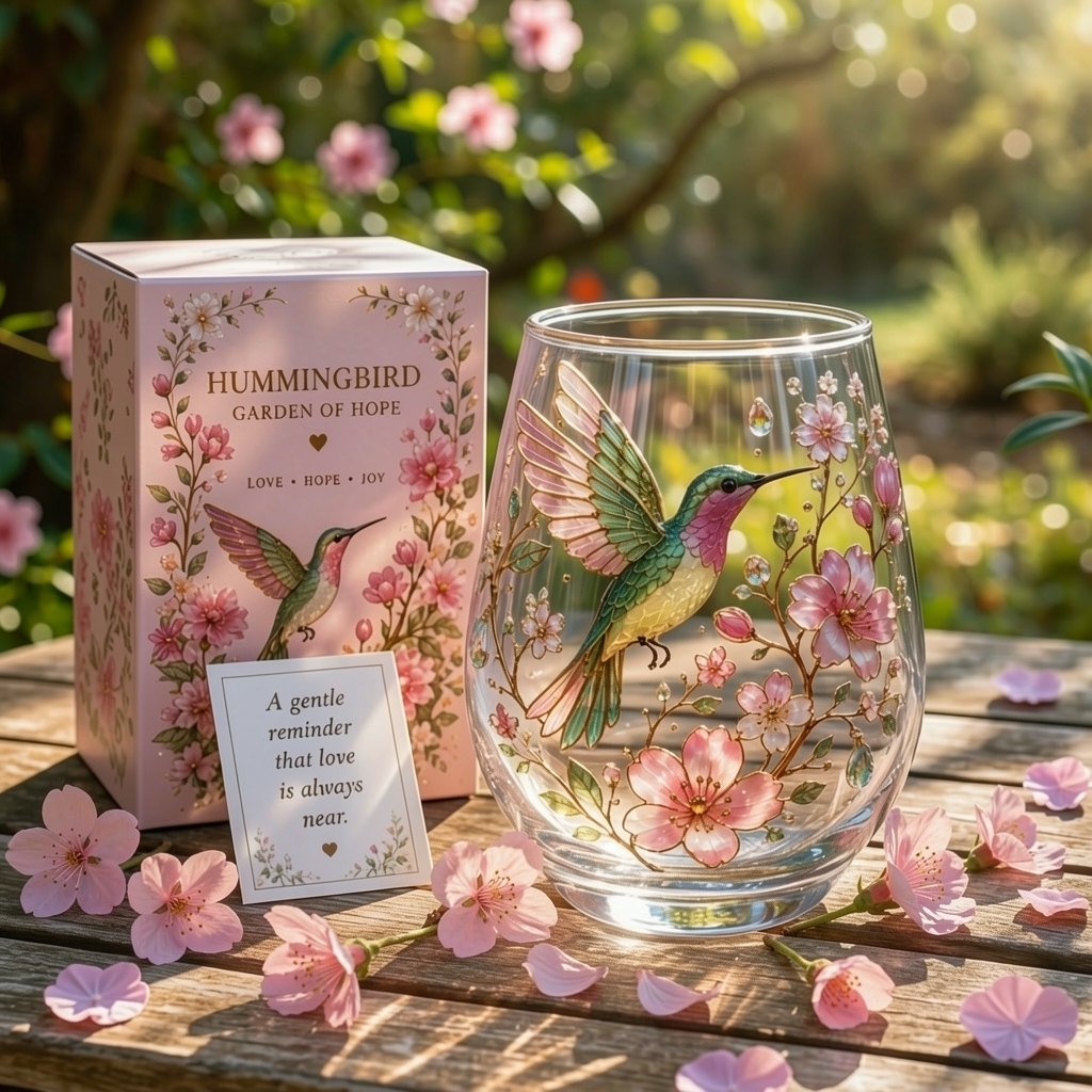 Hummingbird Floral Drinking Glass Set