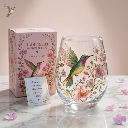 Hummingbird Floral Drinking Glass Set