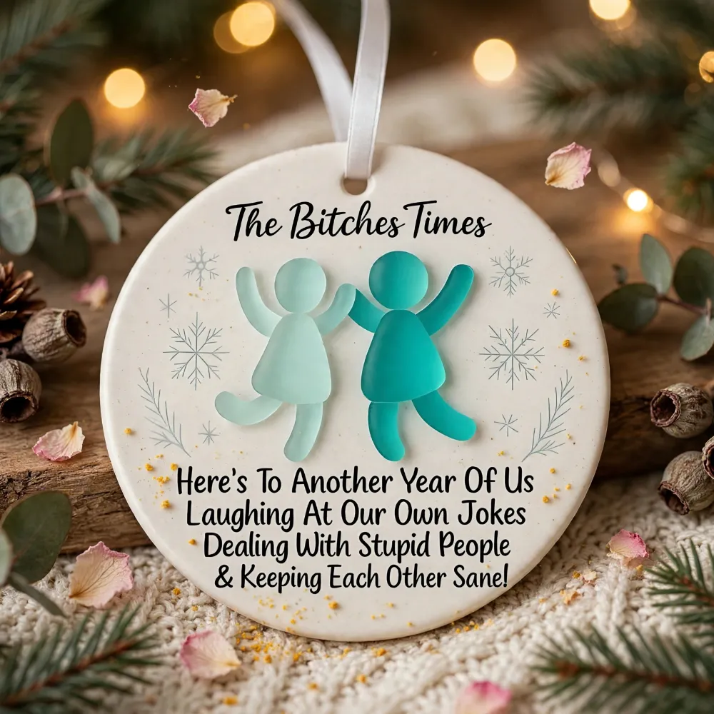 Funny Friendship Sea Glass Keepsake Ceramic Ornament