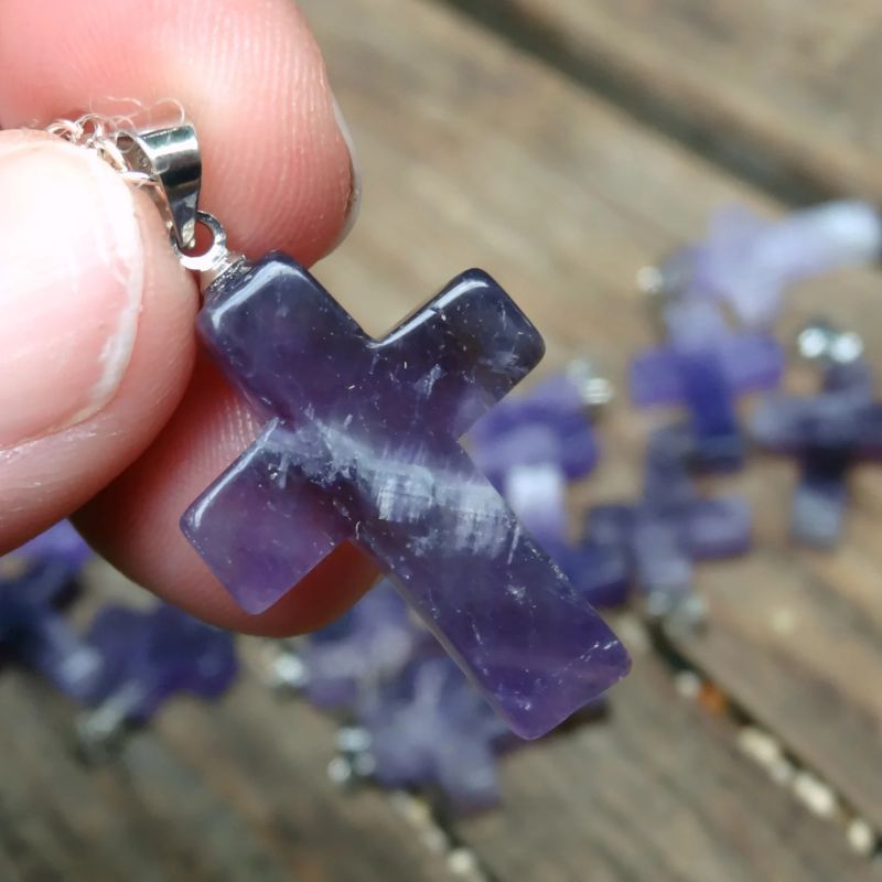 Handmade Crystal Cross Healing Heart