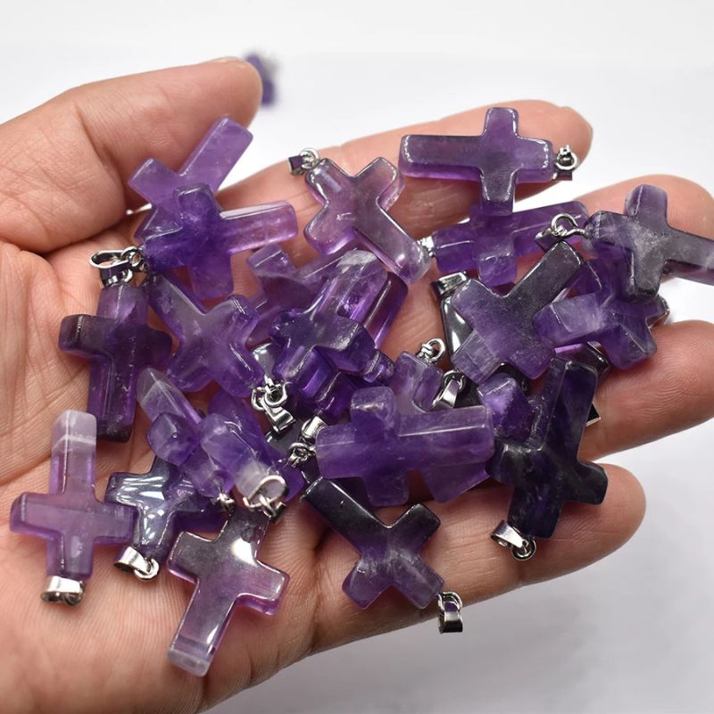 Handmade Crystal Cross Healing Heart