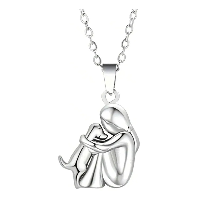 Dog Hug Pendant Necklace