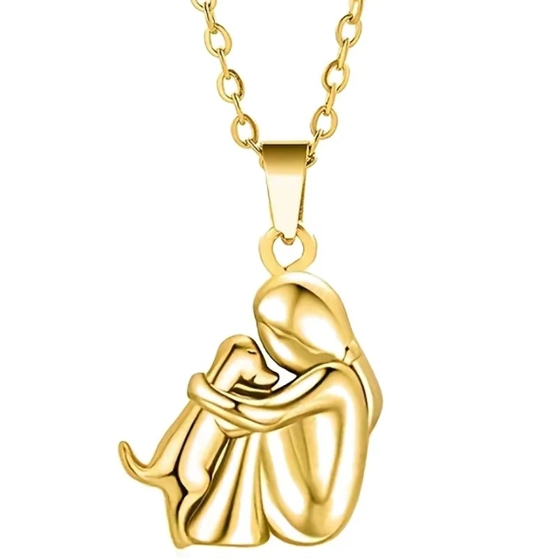 Dog Hug Pendant Necklace