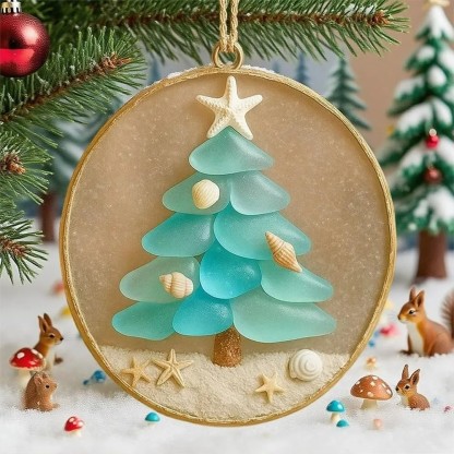Sea Glass Coastal Christmas Tree Ornament