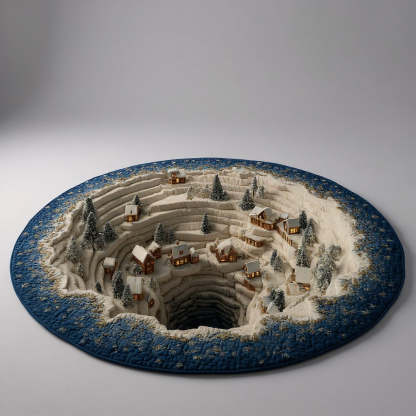 Christmas Village Canyon Round Rug - H563