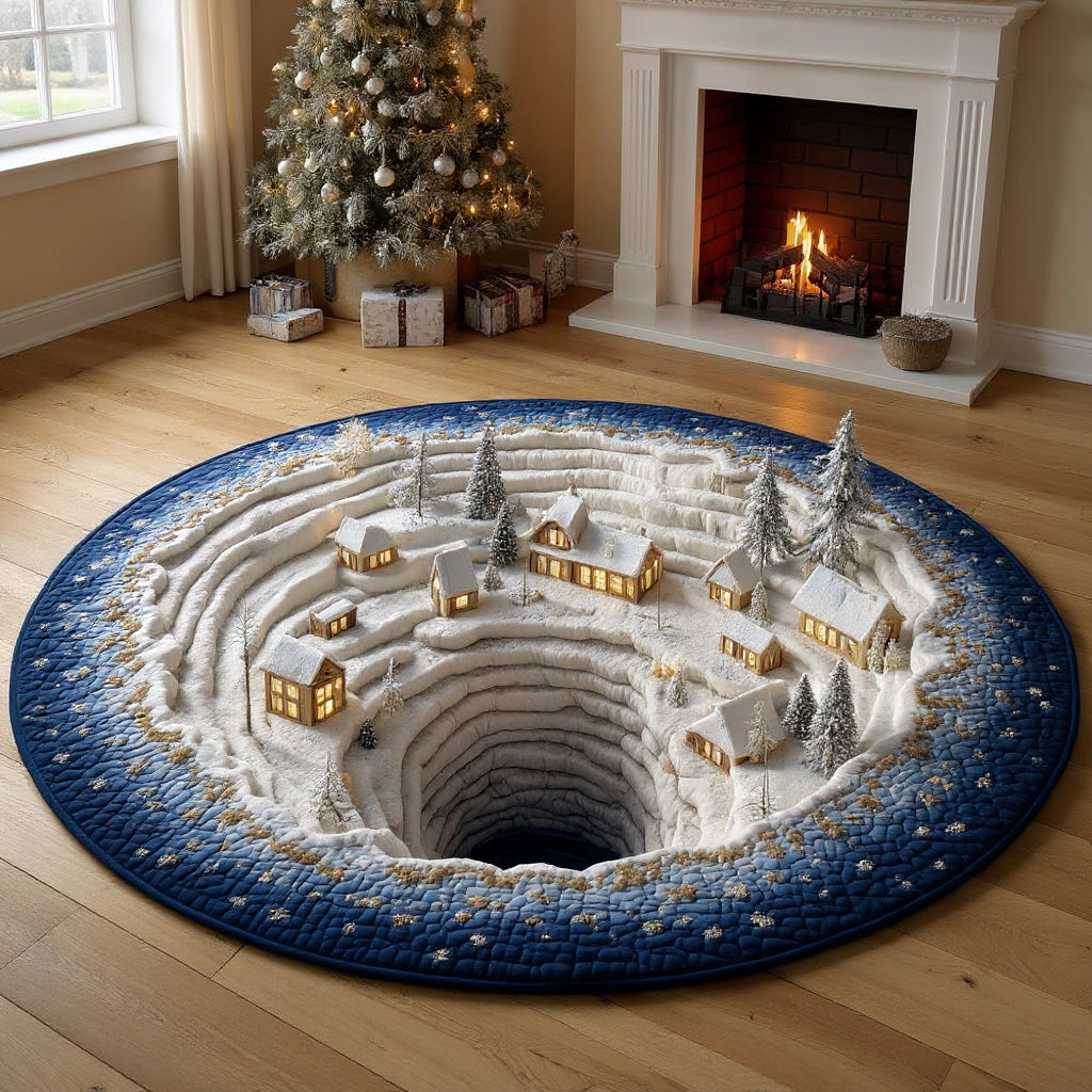 Christmas Village Canyon Round Rug - H563