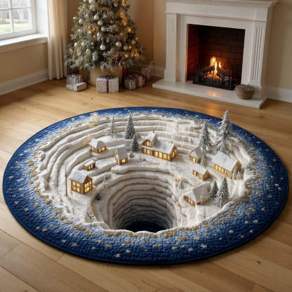 Christmas Village Canyon Round Rug - H563