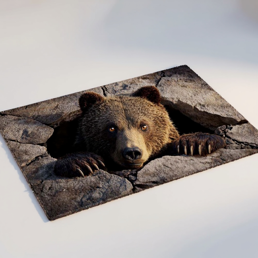 Forest Den Watcher - 3D Illusion Area Rug - H628