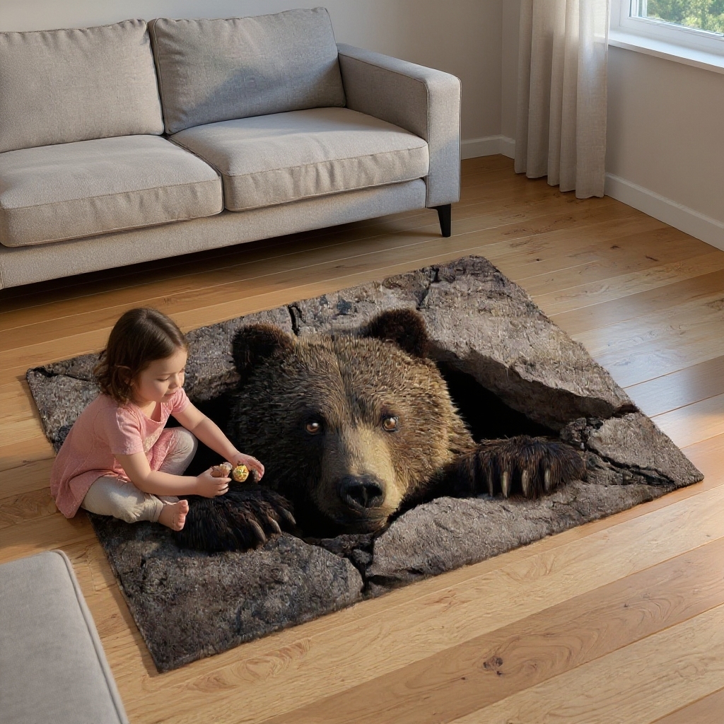 Forest Den Watcher - 3D Illusion Area Rug - H628