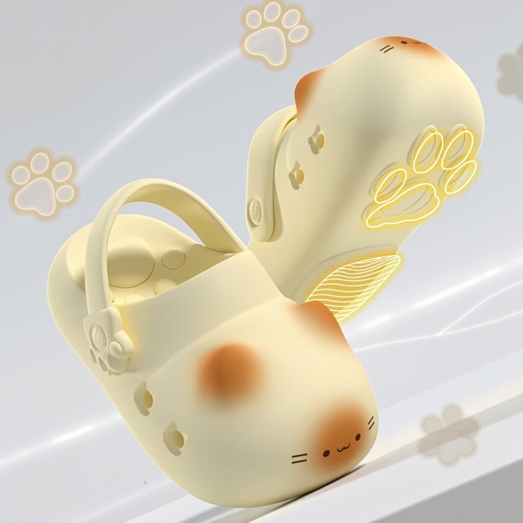 Cat Paw Print Clogs – Cute Cat Lover Slip-On Shoes That Leave Paw Prints