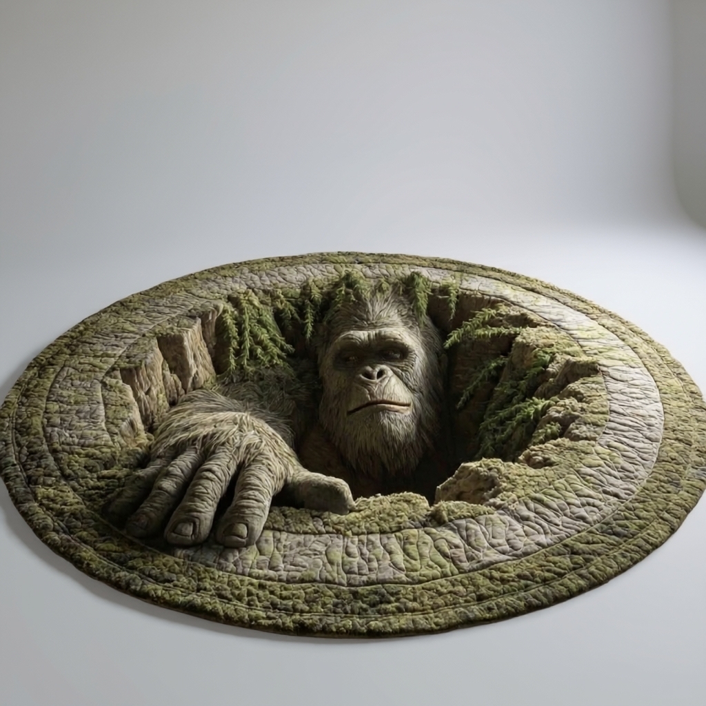 Bigfoot Underground Hole Round Rug - H708