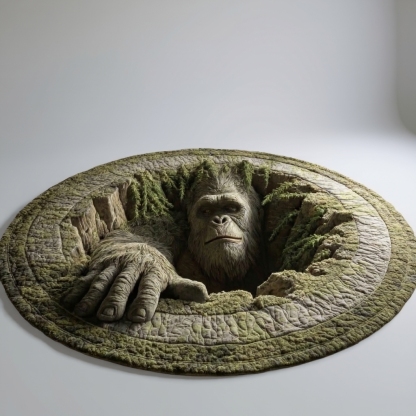 Bigfoot Underground Hole Round Rug - H708