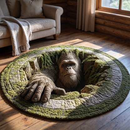 Bigfoot Underground Hole Round Rug - H708