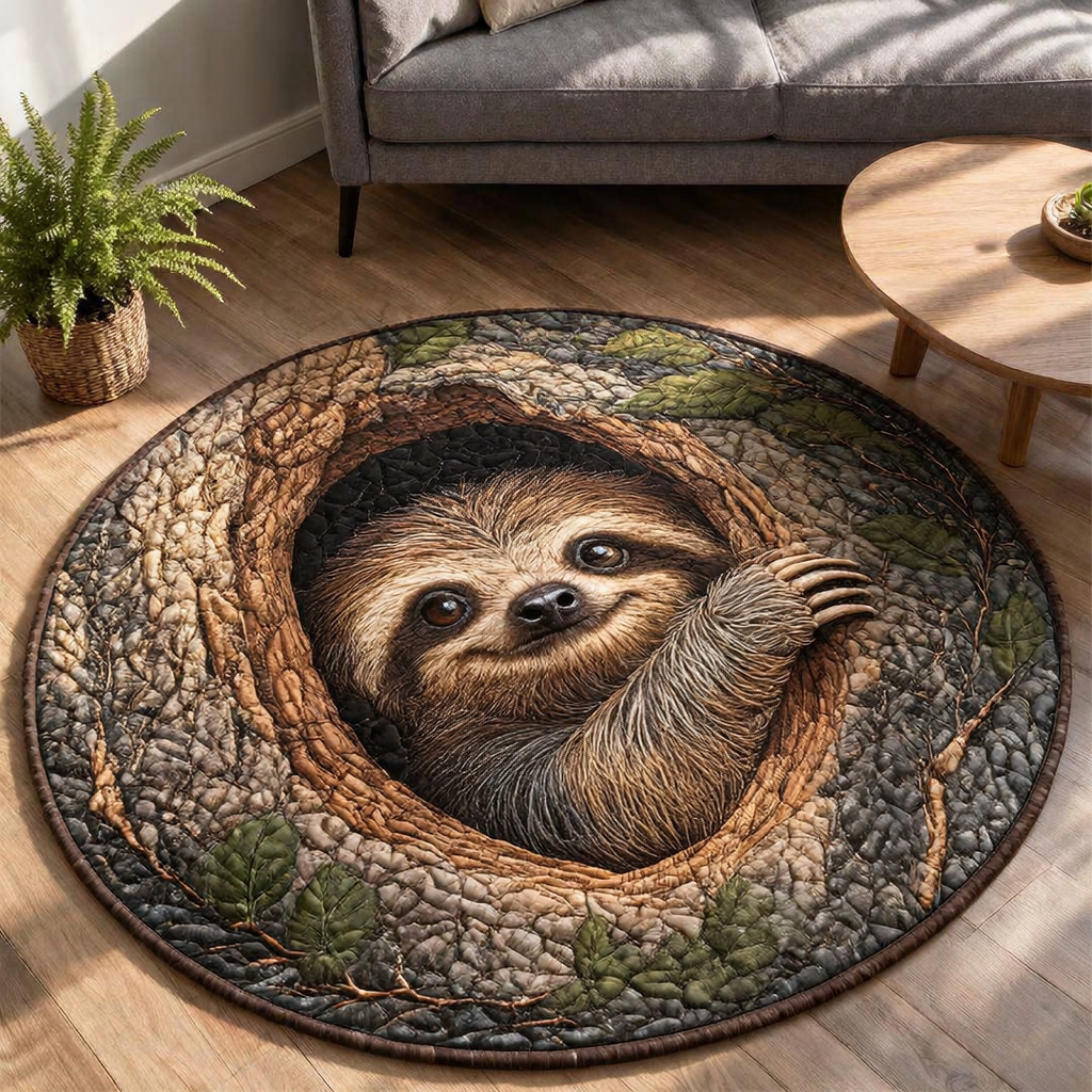Sloth In The Hollow Round Rug - HR004
