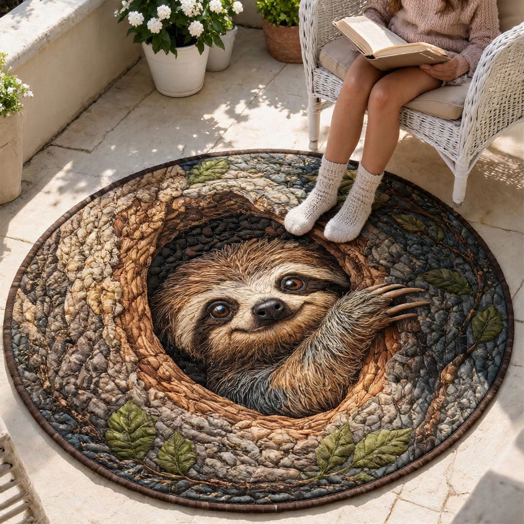 Sloth In The Hollow Round Rug - HR004