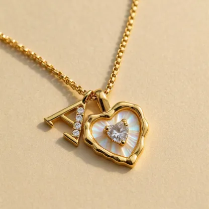 Personalized Initial Heart Necklace